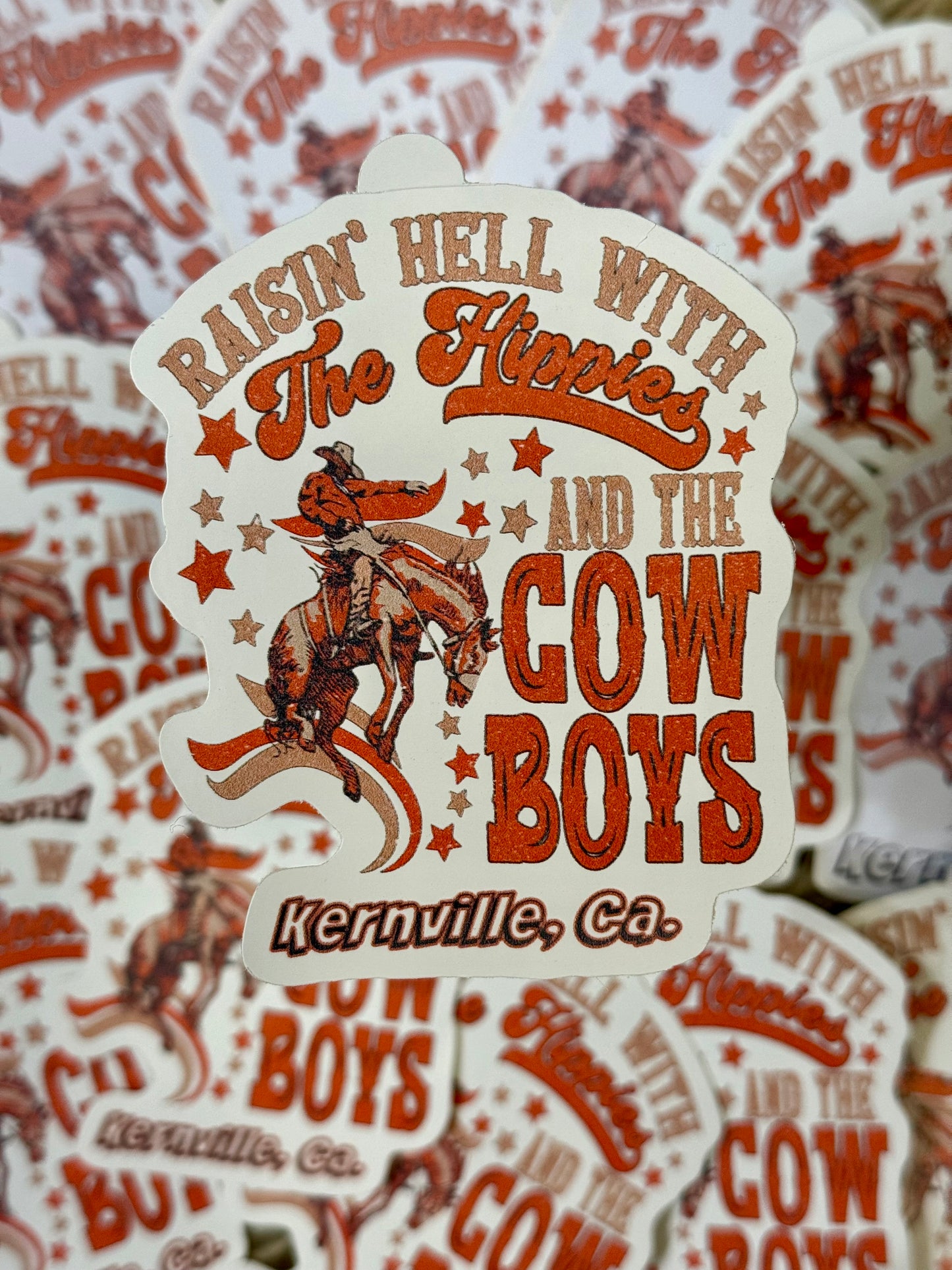 Hippies & Cowboy Sticker
