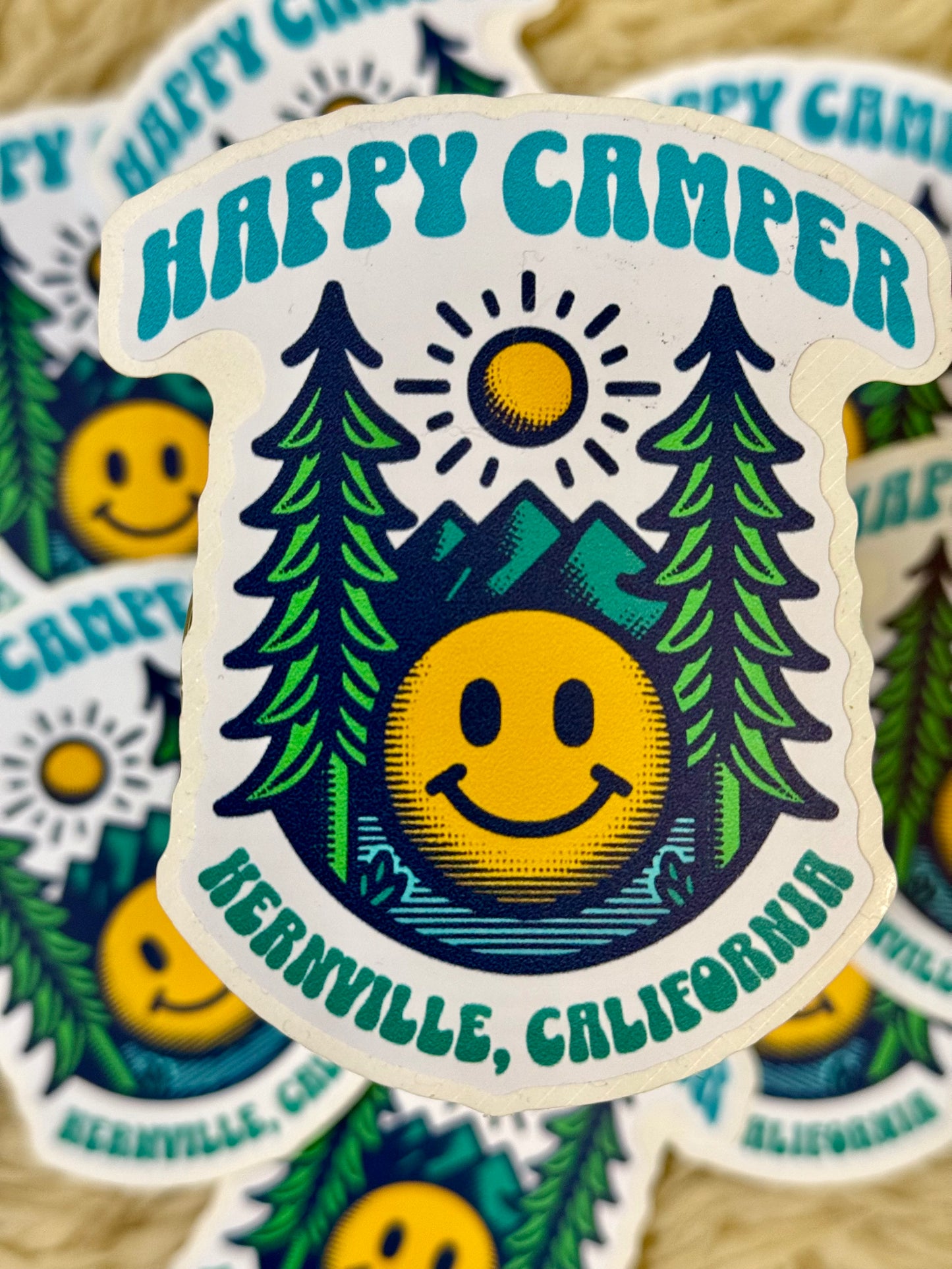 Happy Camper Smile Sticker
